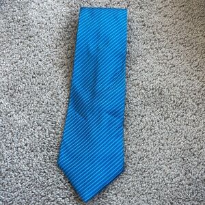 Charvet Vibrant Blue and Black Striped Tie
